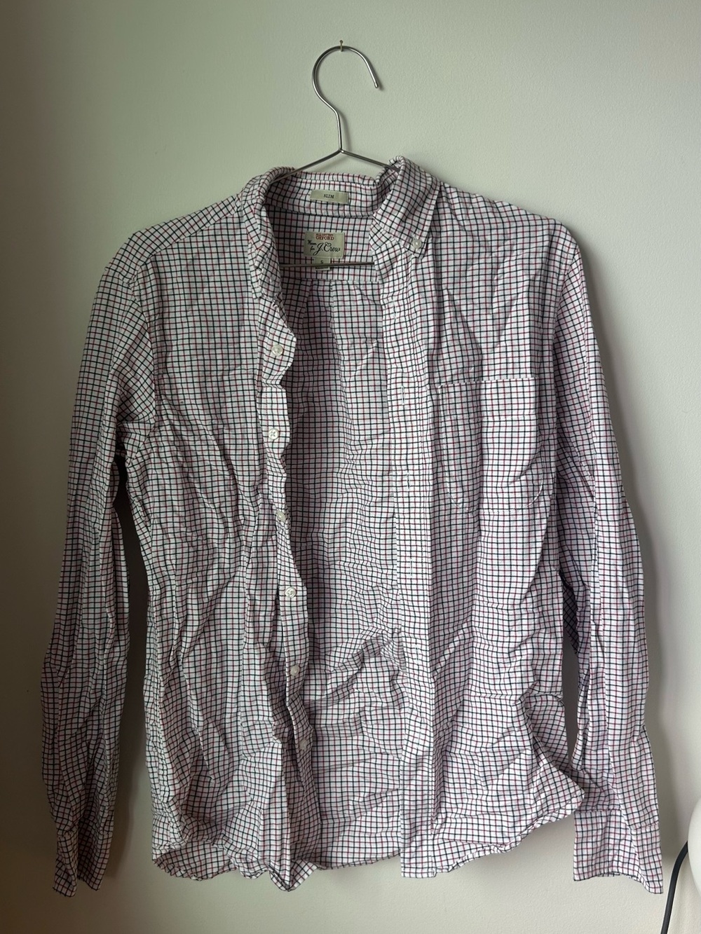 J. Crew Lightweight Checked Shirt Jacket in Burgundy and Black